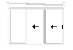 3 Panels – Fixed + 2 Moving